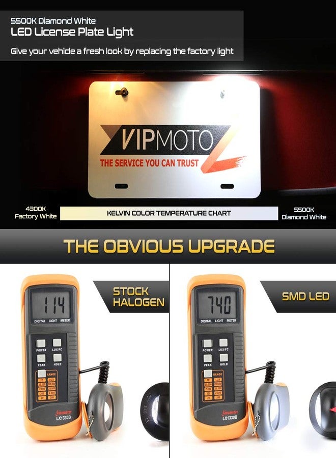 VIPMOTOZ مجموعة مصابيح لوحة ترخيص VIPMOTOZ Patriot Red Star LED كاملة بتقنية LED، زوج بديل لسيارات فورد F150 وF250 وF350 سوبر ديوتي ورينجر وإكسبلورر وبرونكو وإكسكيرجن وإكسبيديشن - Image 3